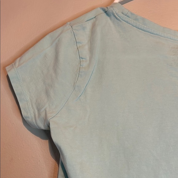 Blue Short Sleeve Tee with Graphic Design - Picture 7 of 9